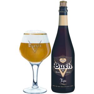 Bush Blond bottle 75cl & glass